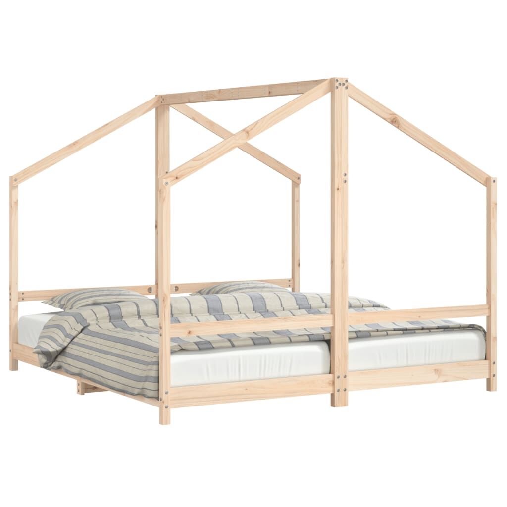 Vidaxl Estructura De Cama De Niños Madera Maciza De Pino 2x(90x160) Cm_0