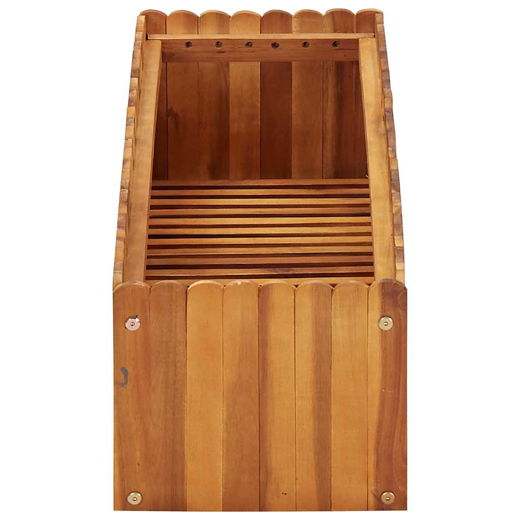 Arriate De Madera Maciza De Acacia 100x30x25 Cm_2