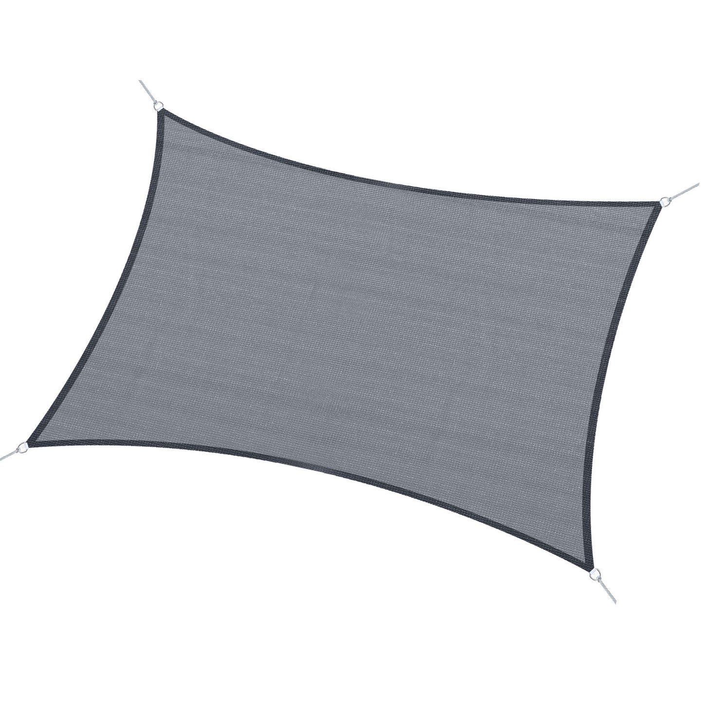 Outsunny Toldo Vela De Sombra Rectangular 4x6 M De Hdpe Gris_0