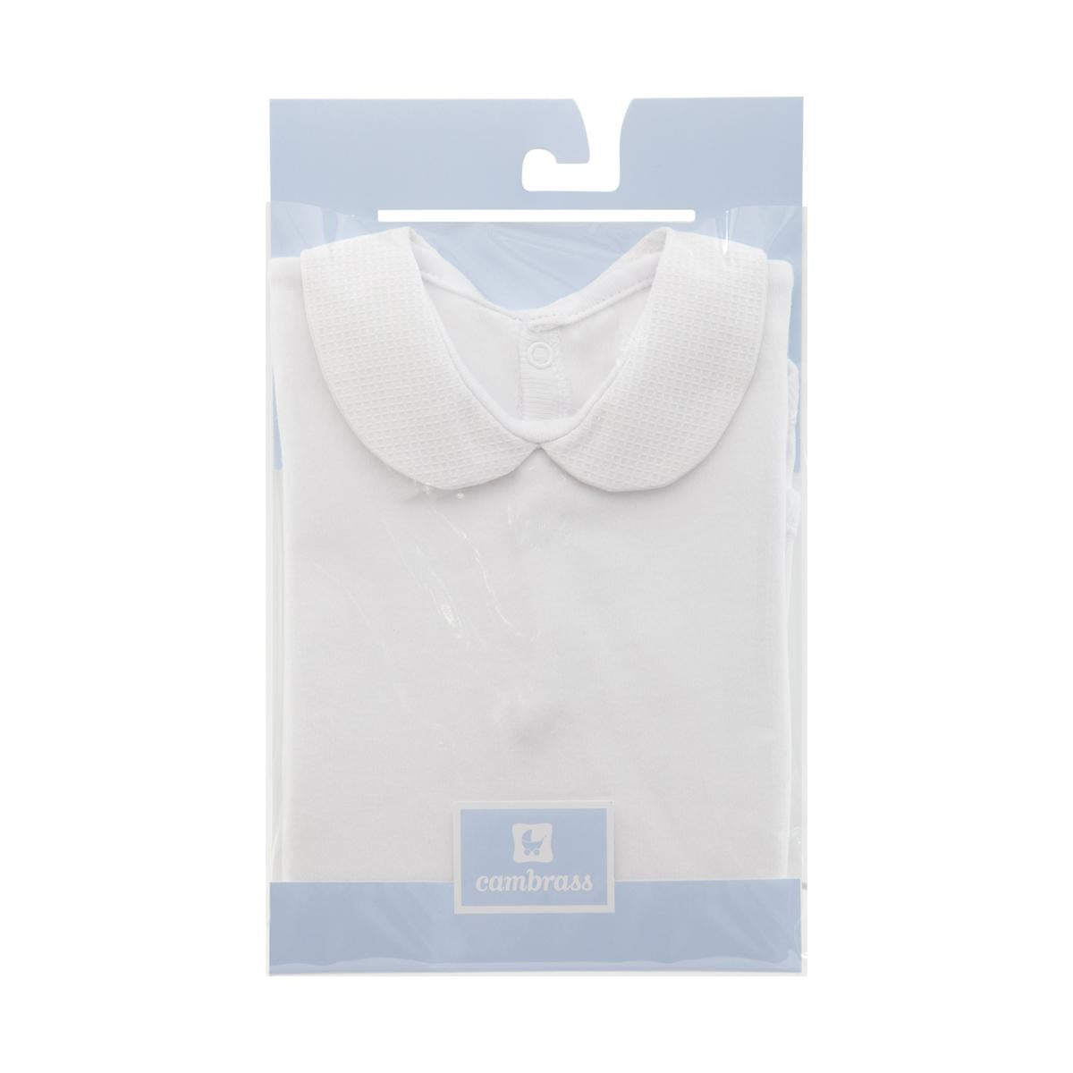 Body con cuello y manga corta blanco Cambrass talla 24