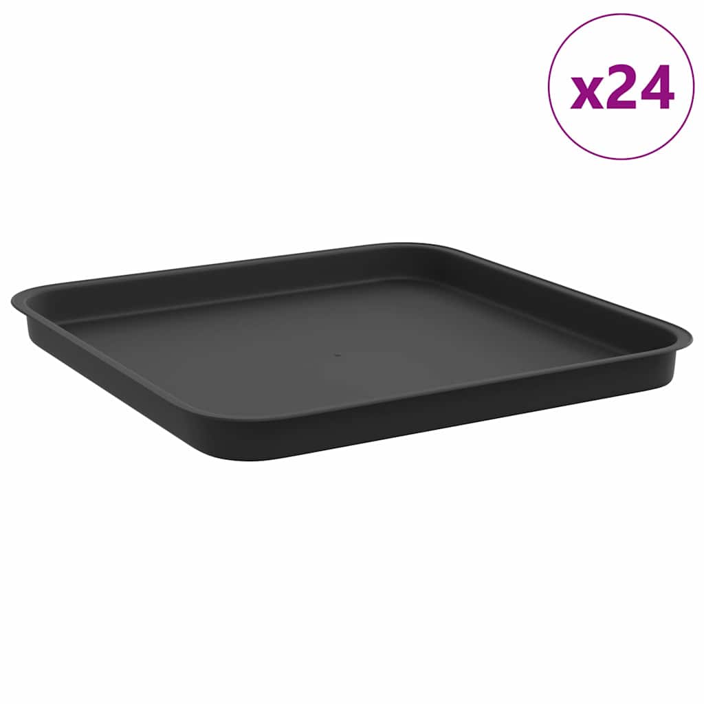 Bandeja Cuadrada Para Flores 24 Uds. Negro 32 X 32 X 2,5 Cm_0
