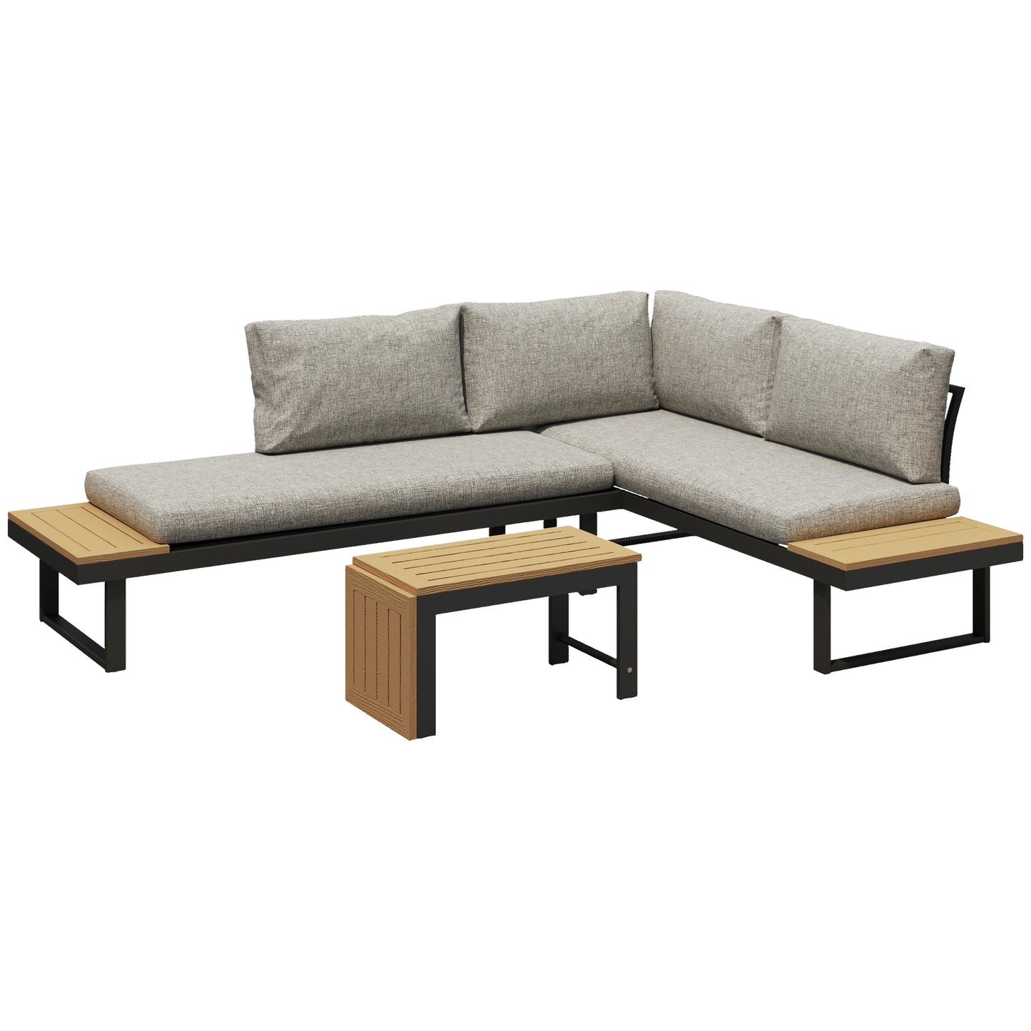 Outsunny Conjunto De Jardín Exterior Con 2 Sofá De 2 Plazas Y Mesa De Centro_0