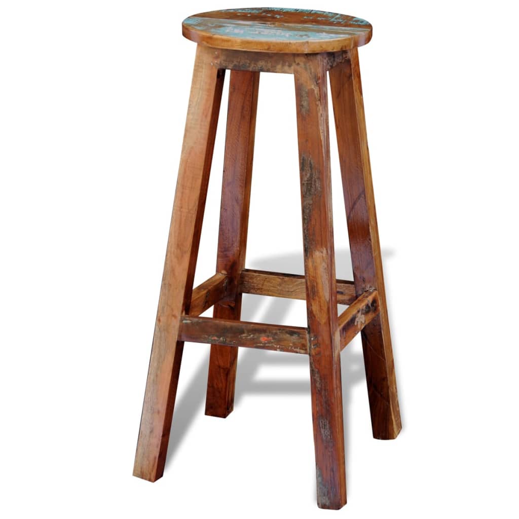 Taburete De Bar Madera Maciza Reciclada_2
