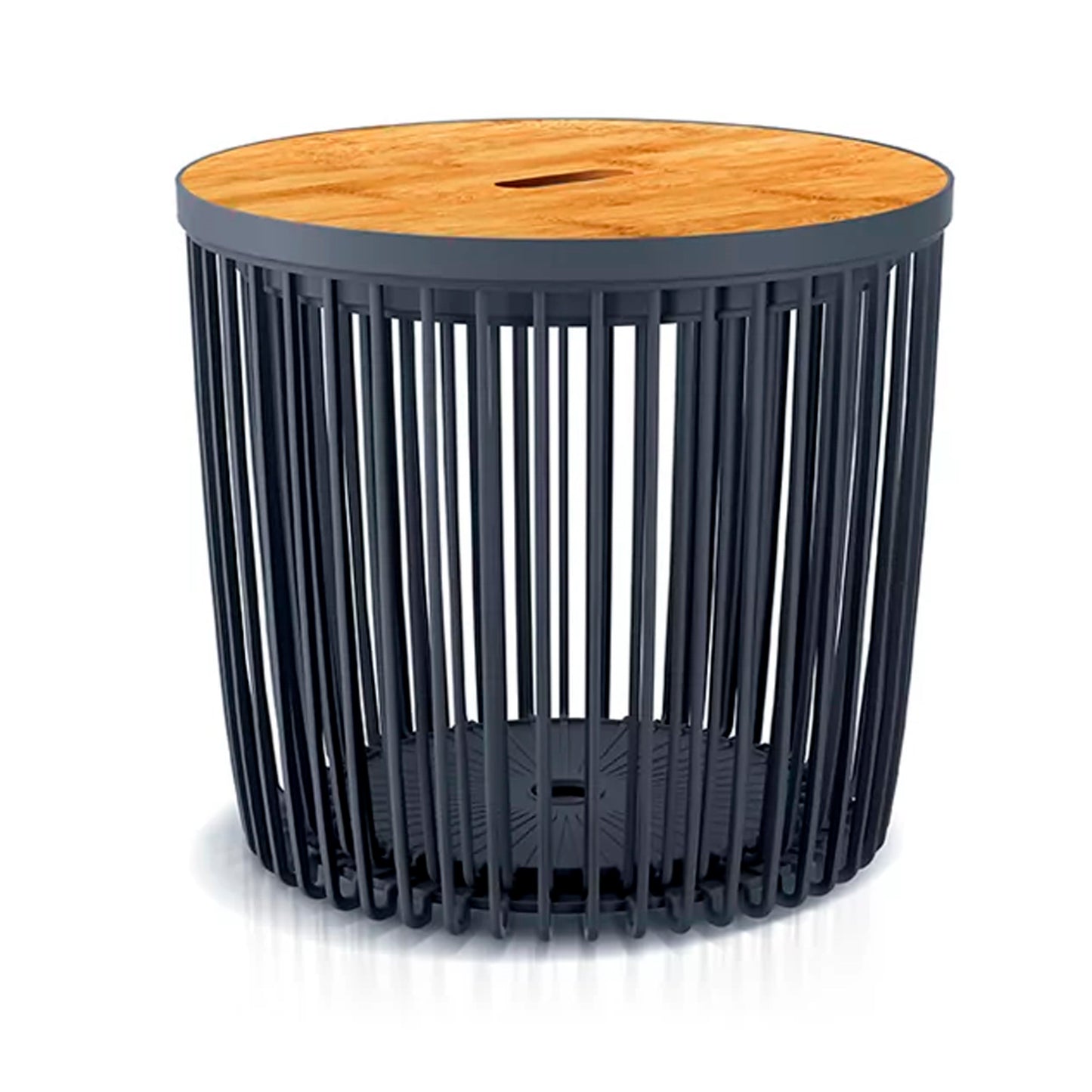 Cesta De Jardín Soporte - Mesa Auxiliar Decorativa Clubo 25+35l , Dimensiones (mm) 386x386x358, Color Antracita_3