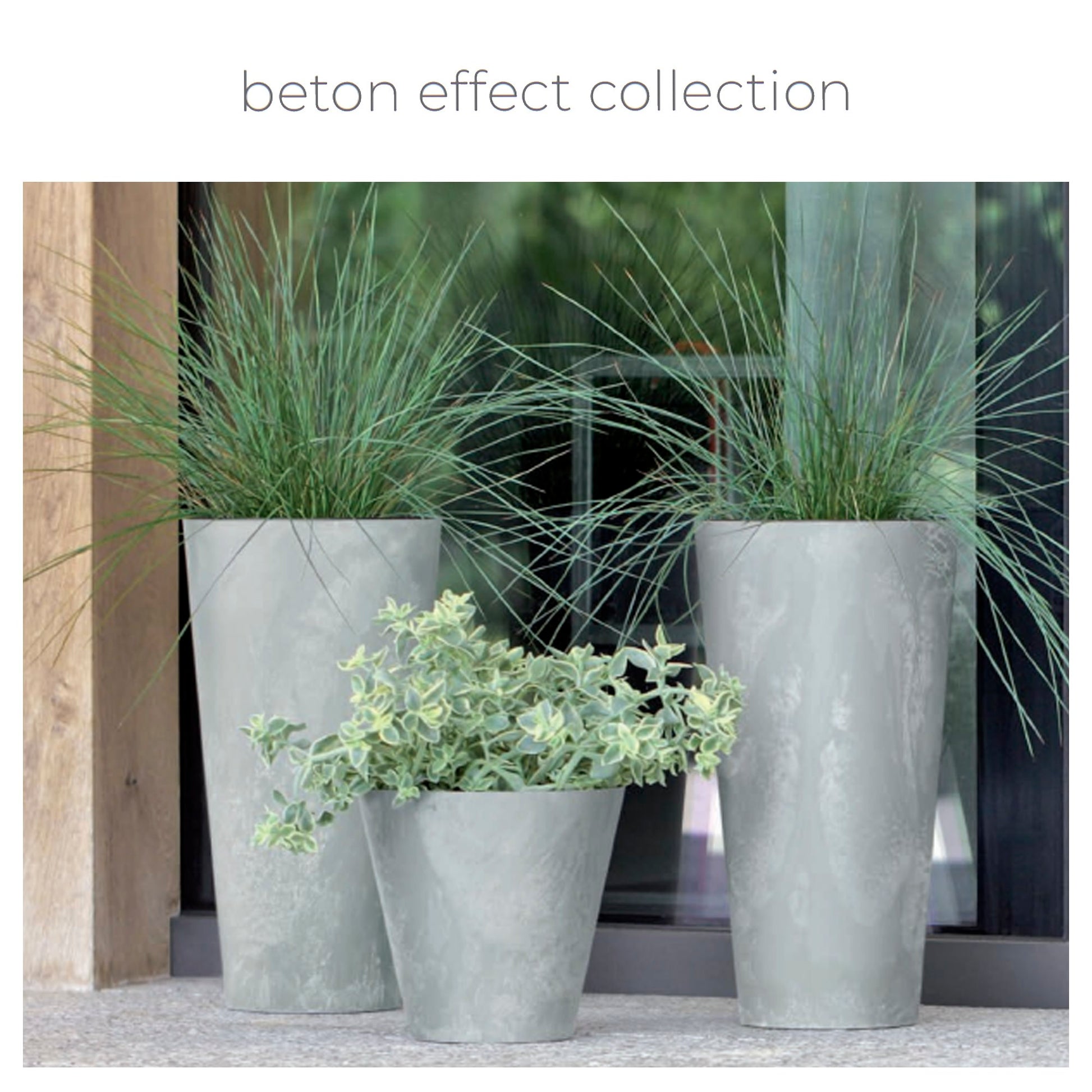 Maceta Tubus Beton Effect 28,5l., Dimensiones (mm) 400x400x373, Color Hormigón