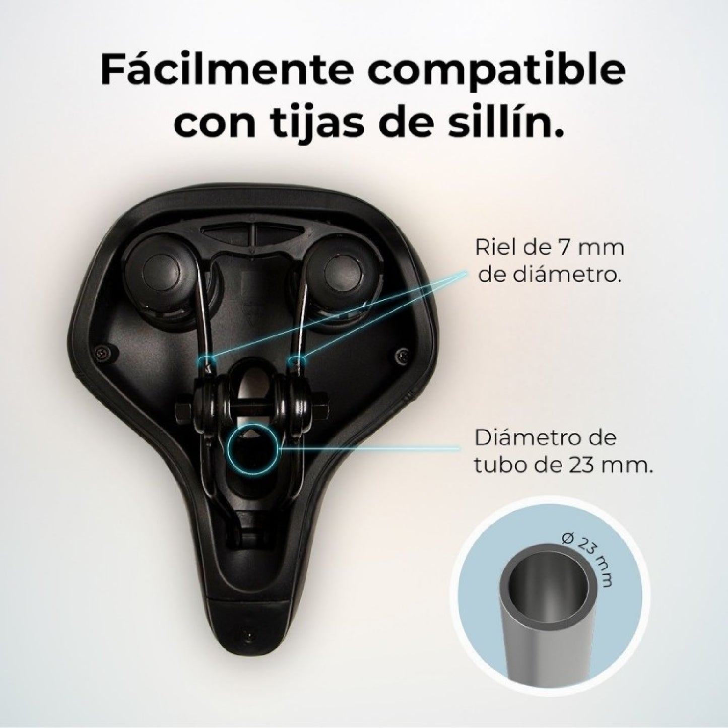Cecotec Sillín Bicicleta Cómodo De Gel Con Amortiguadores Drumfit Sitbike Gel. Compatible Las Tijas De Sillín Con Riel D_4