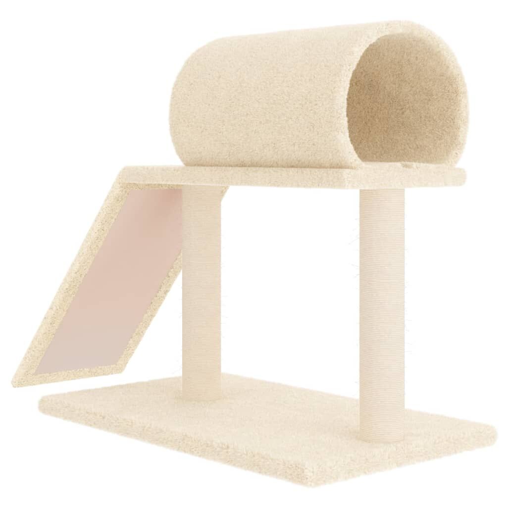 Vidaxl Rascador Para Gatos Con Túnel Y Escalera Color Crema 55,5 Cm_4