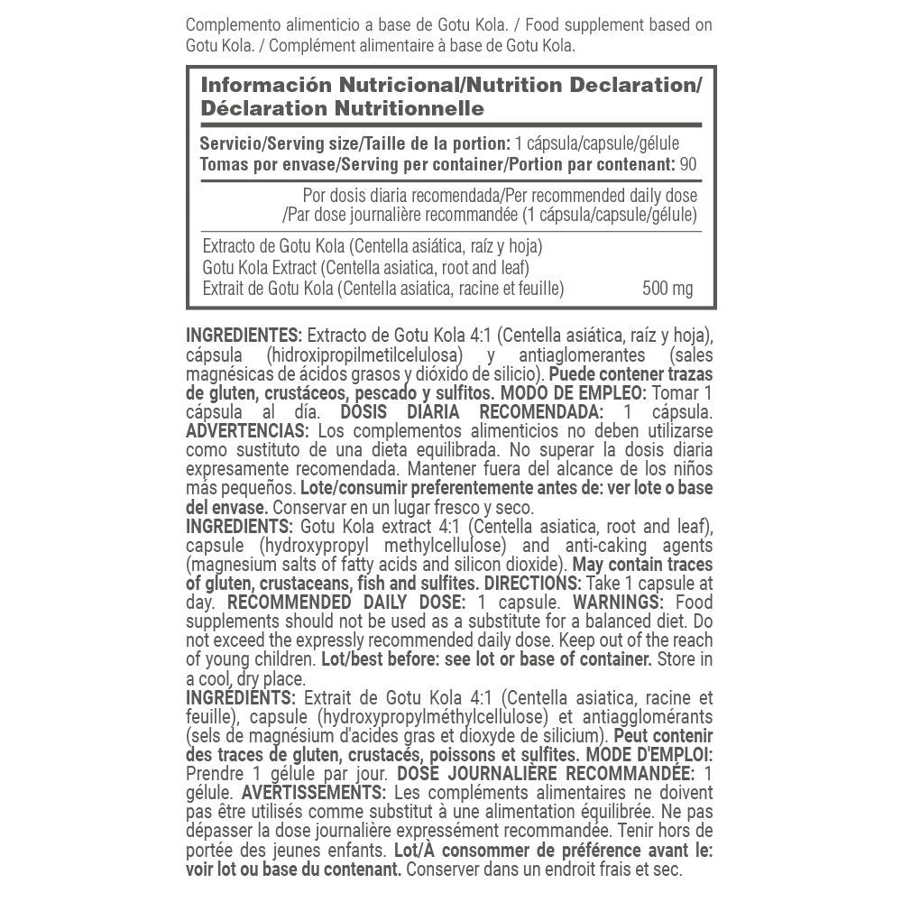 Gotu Kola 500mg - 90 Cápsulas Vegetales - Gotu Kola - Masmusculo_5