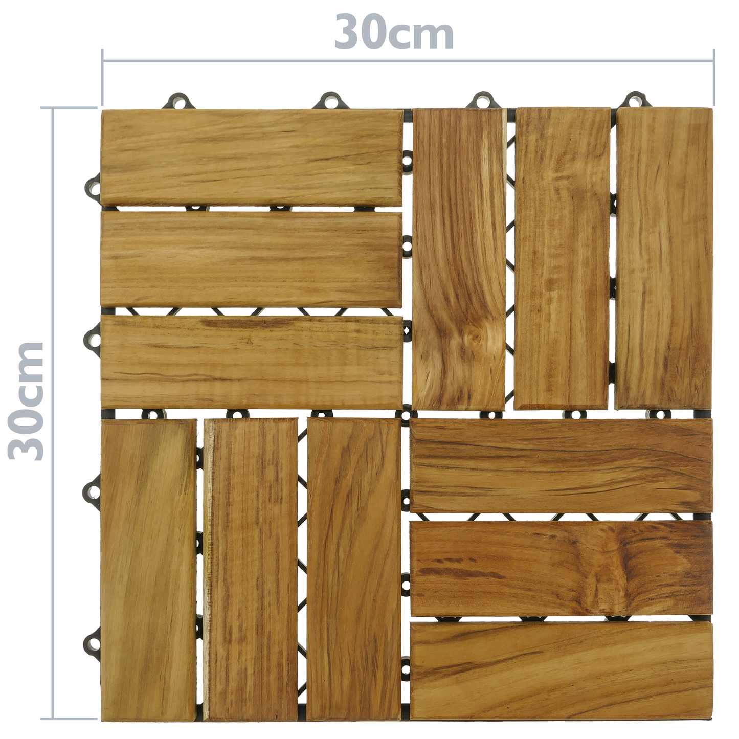 Baldosas 30 X 30 Cm 12 Listones De Madera De Teca Certificada 10 Unidades_2