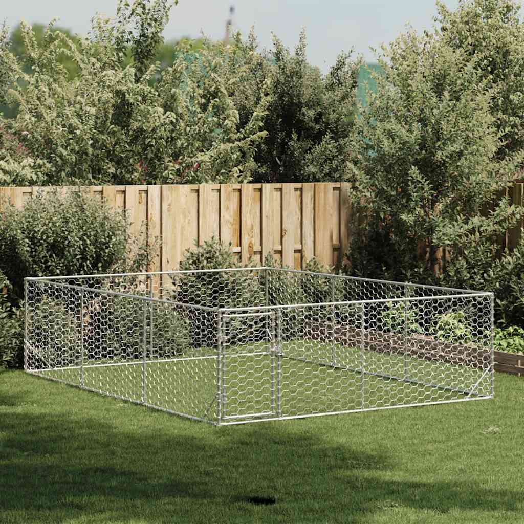 Caseta Para Perros De Exterior Con Puerta De Acero Galvanizado (3 X 4 X 1 M)_0