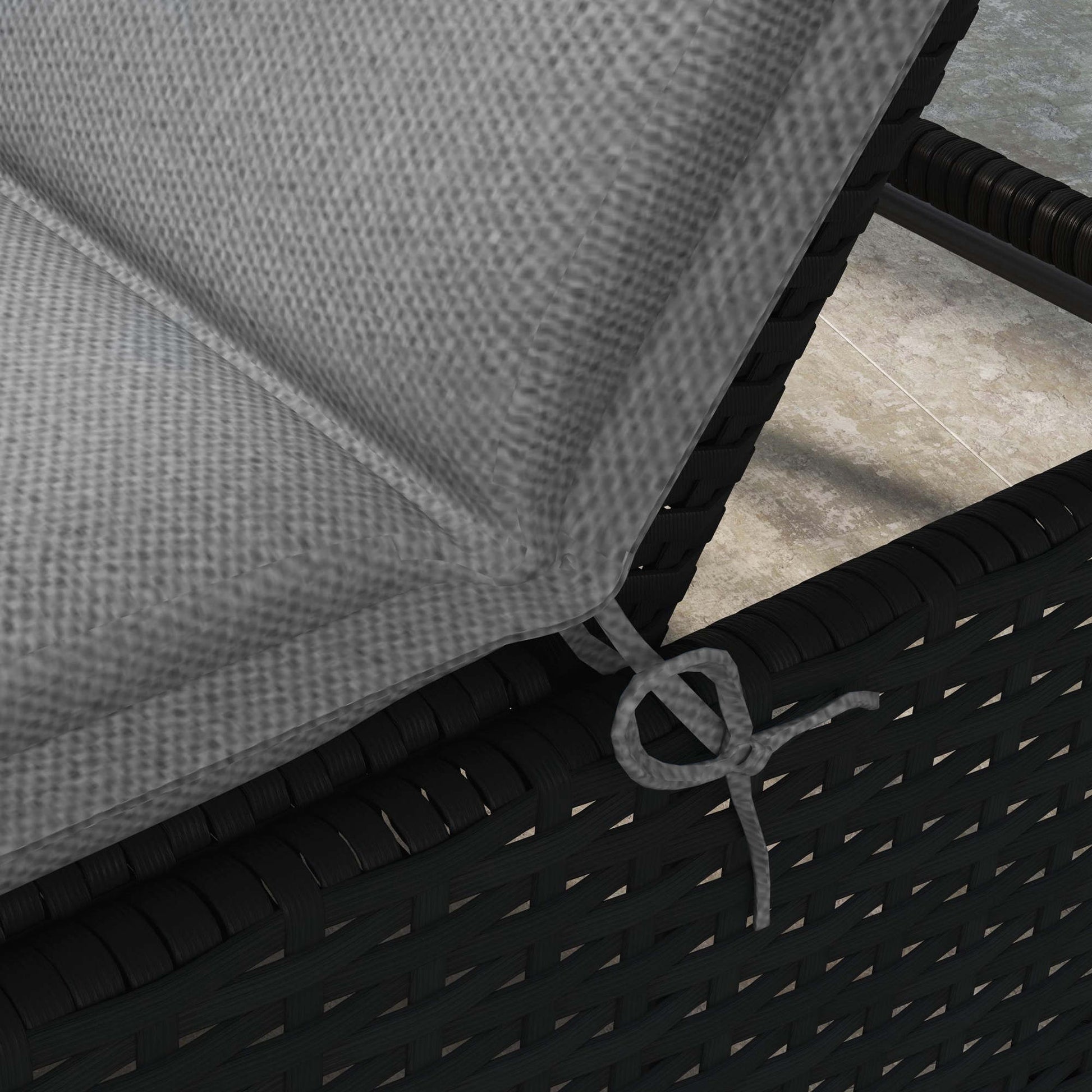 Outsunny Pack 2 Cojines Para Tumbonas Plegables 193x58x6 Cm Gris_3