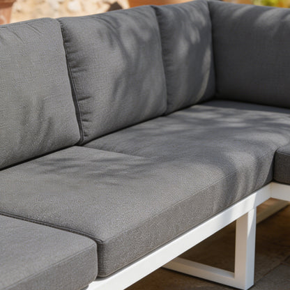 Muebles De Jardín Outsunny Metal, Texteline Gris Claro Y Blanco 120x59.5x62.5 Cm_3