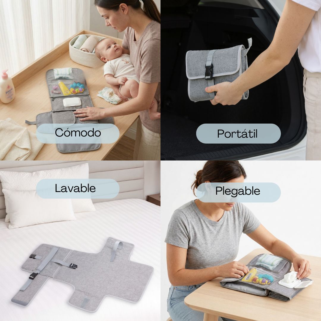 Bathby | Cambiador Portátil Y Plegable Para Bebé, Color Gris_3