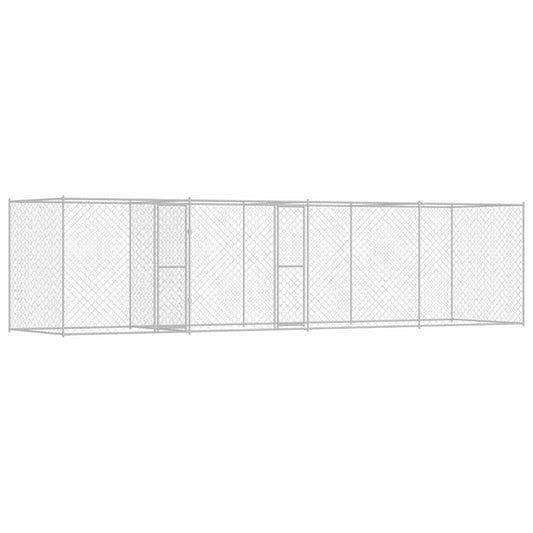 Jaula Para Perro Plateado 600 X 200 X 200 Cm Acero Galvanizado_0