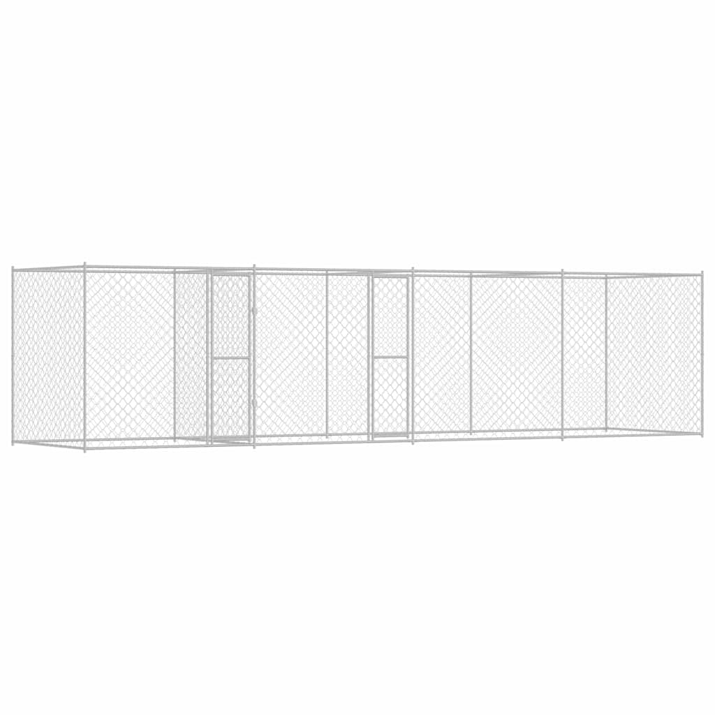 Jaula Para Perro Plateado 600 X 200 X 200 Cm Acero Galvanizado_0