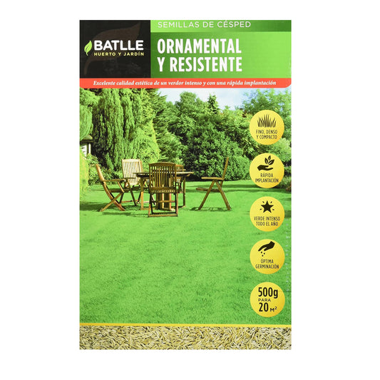 Sementes de relva ornamental e resistente Batlle 500 g