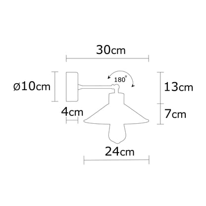 Aplique De Pared, Metal , Negro, 24x24x20, Casquillo E 27 Max 40 W_1