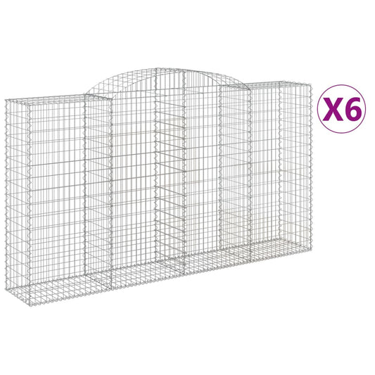 Cestas De Gaviones 6 Uds Forma De Arco Hierro 300x50x160/180 Cm_0