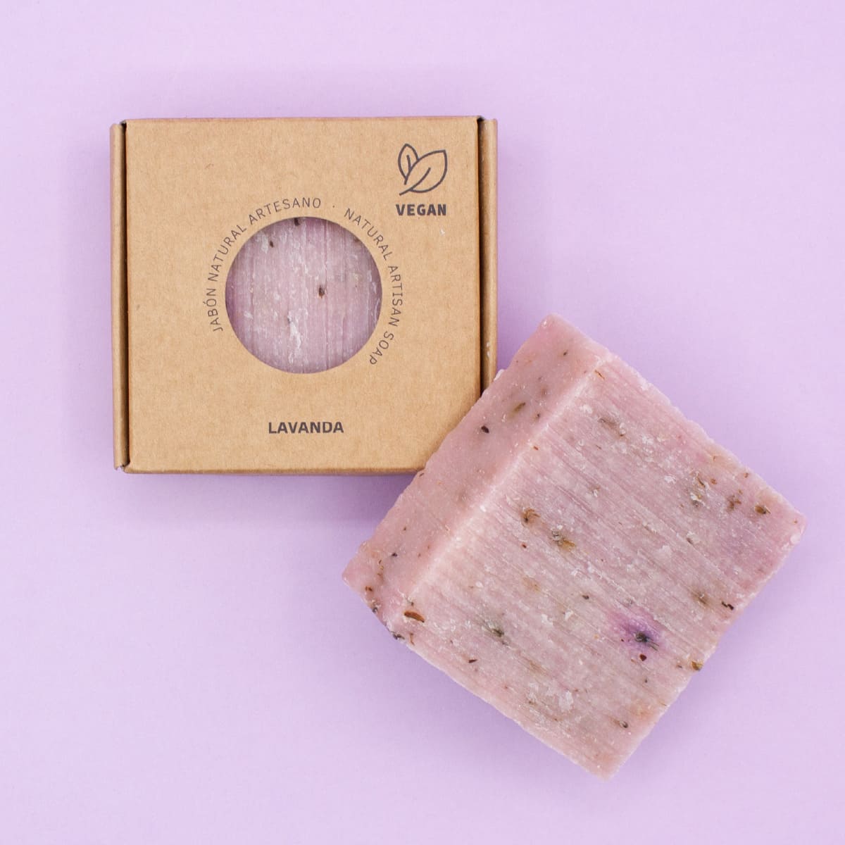 Jabón Natural Artesano de Lavanda Labnatur 100 g | Hidrata y Suaviza | Piel Sensible | Vegano_1