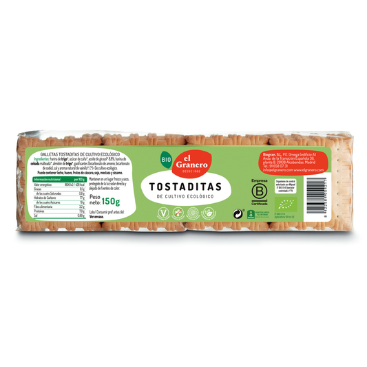 Biscoitos Torrados Biológicos El Granero 150 g
