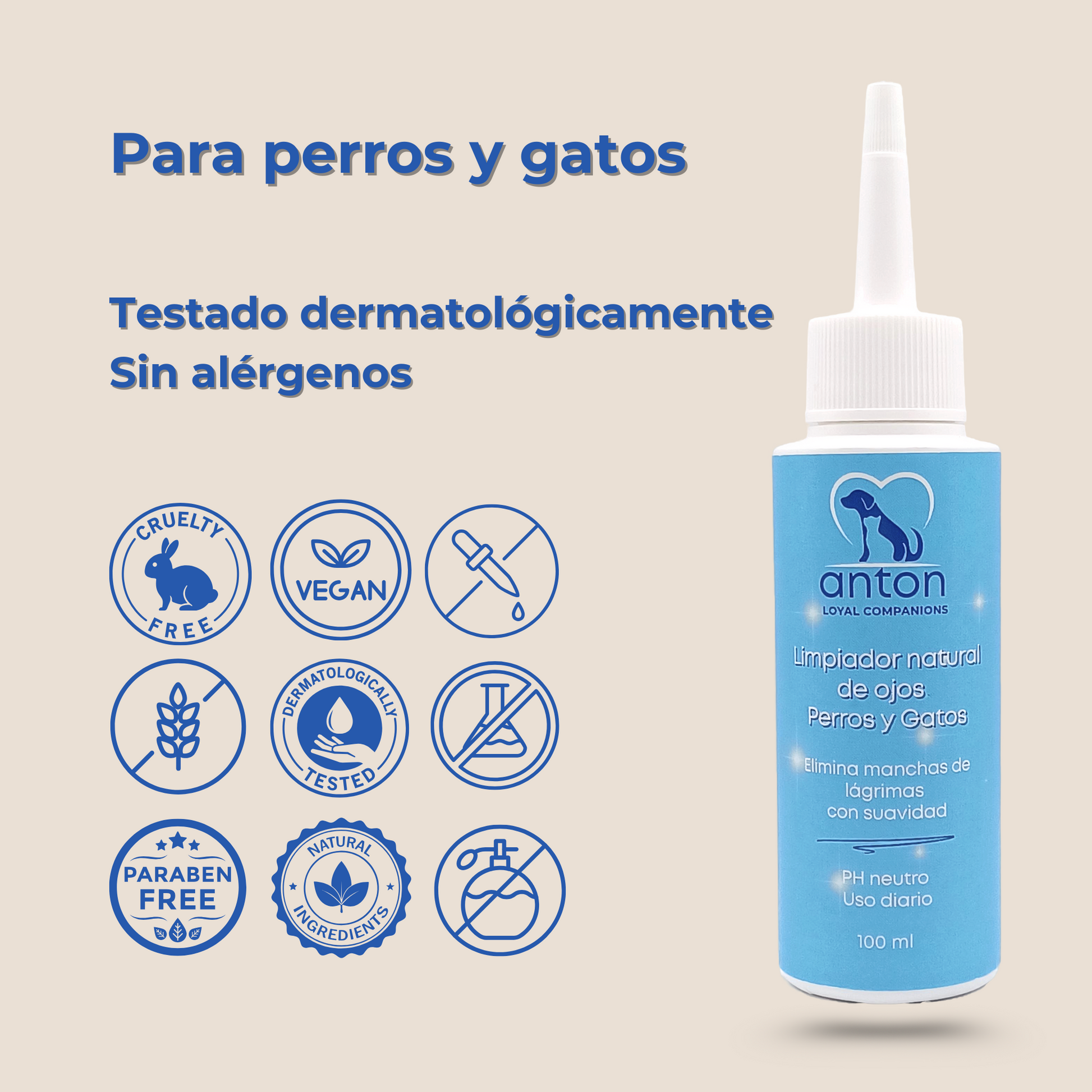 Limpiador de Ojos Natural para Perros y Gatos – 100 ml