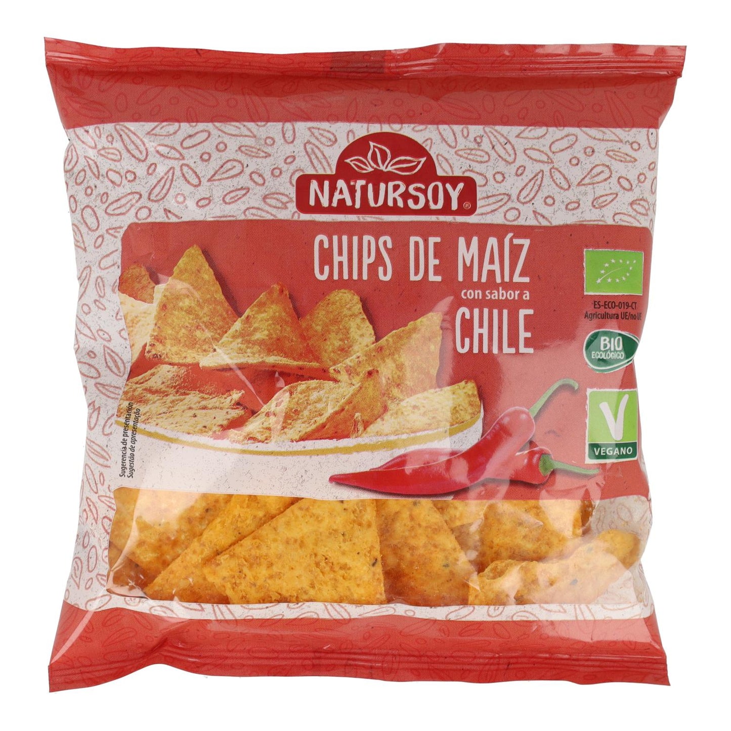 Chips de milho e pimento, 75 g. Natursoy