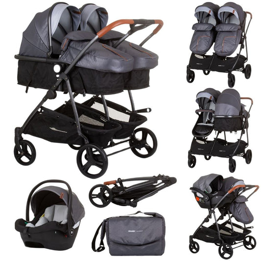 Carrito De Bebé Gemelar Dúo Smart Con 1 Grupo 0+ Silver Grey_0