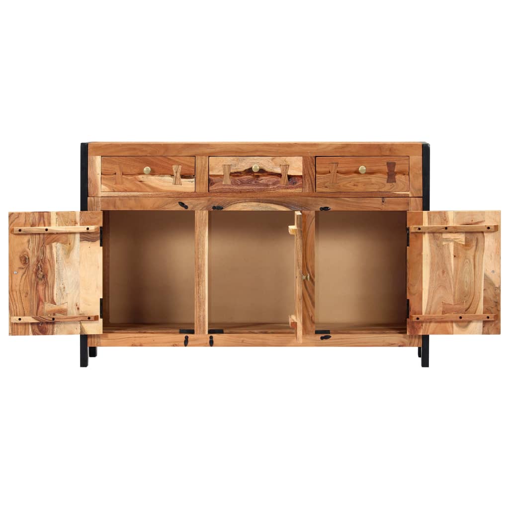 Aparador De Madera Maciza De Acacia 120x35x75 Cm_2