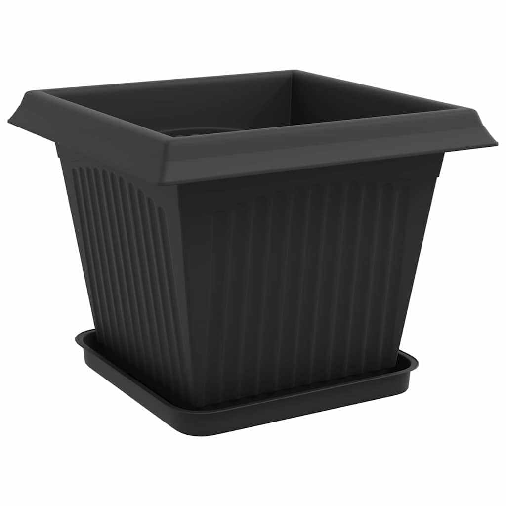 Macetas 24 Uds. Negro Plástico_4