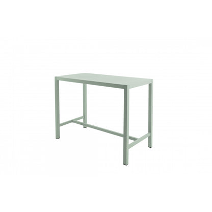 Mesa Alta Inari Verde Para 4 Personas Aluminio 140x70x103cm - Mobiliario De Jardin_0
