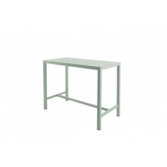 Mesa Alta Inari Verde Para 4 Personas Aluminio 140x70x103cm - Mobiliario De Jardin_0