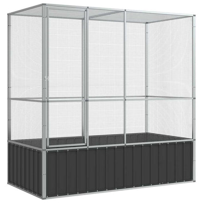 Vidaxl Pajarera De Acero Color Plateado 210,5x107x212 M_0
