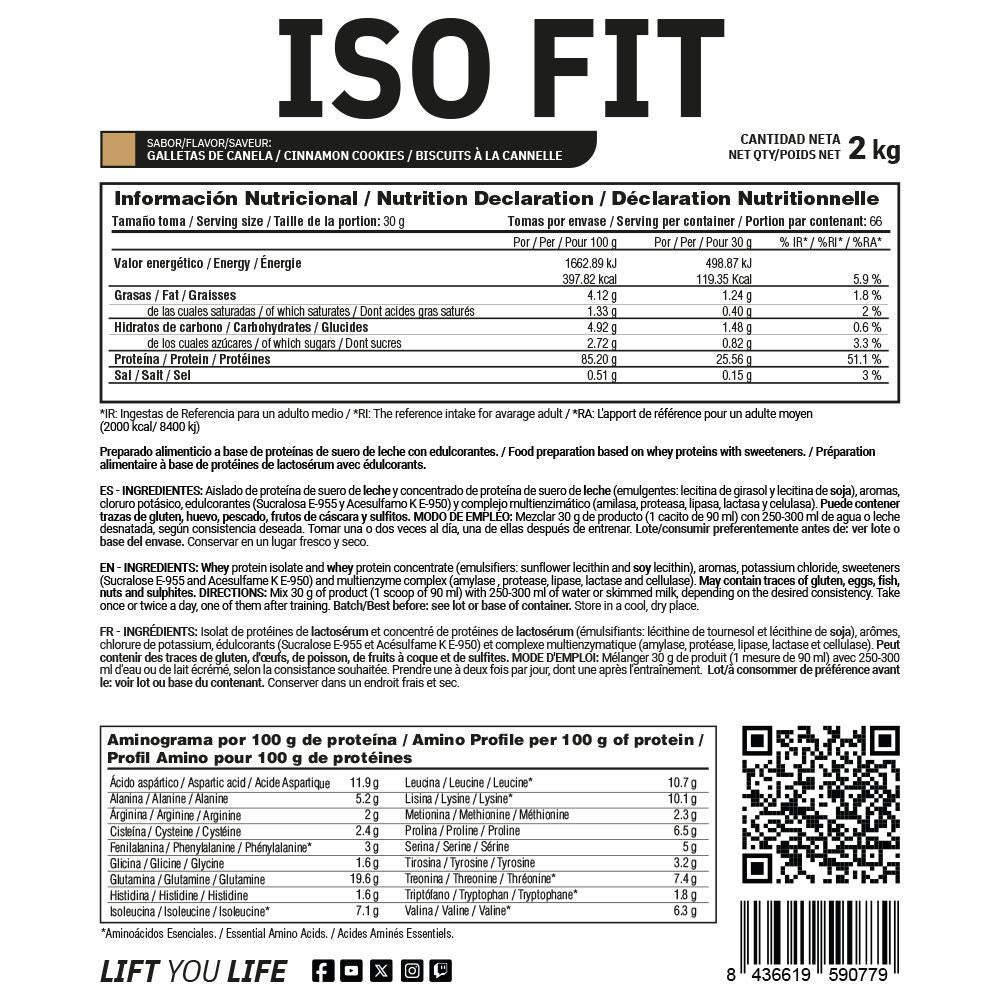 Iso Fit - 2kg - Galletas De Canela - Aumenta La Masa Muscular - Masmusculo_4