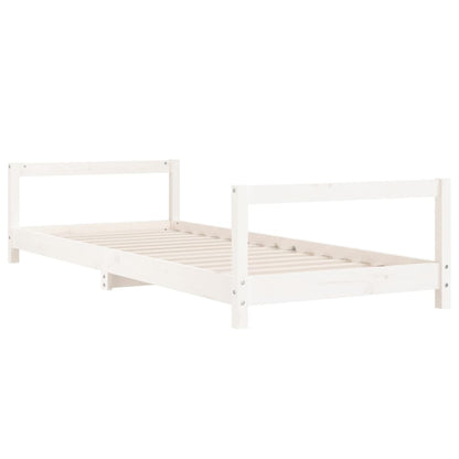 Estructura De Cama Para Niños Madera De Pino Blanco 80x200 Cm / Vetonek_3