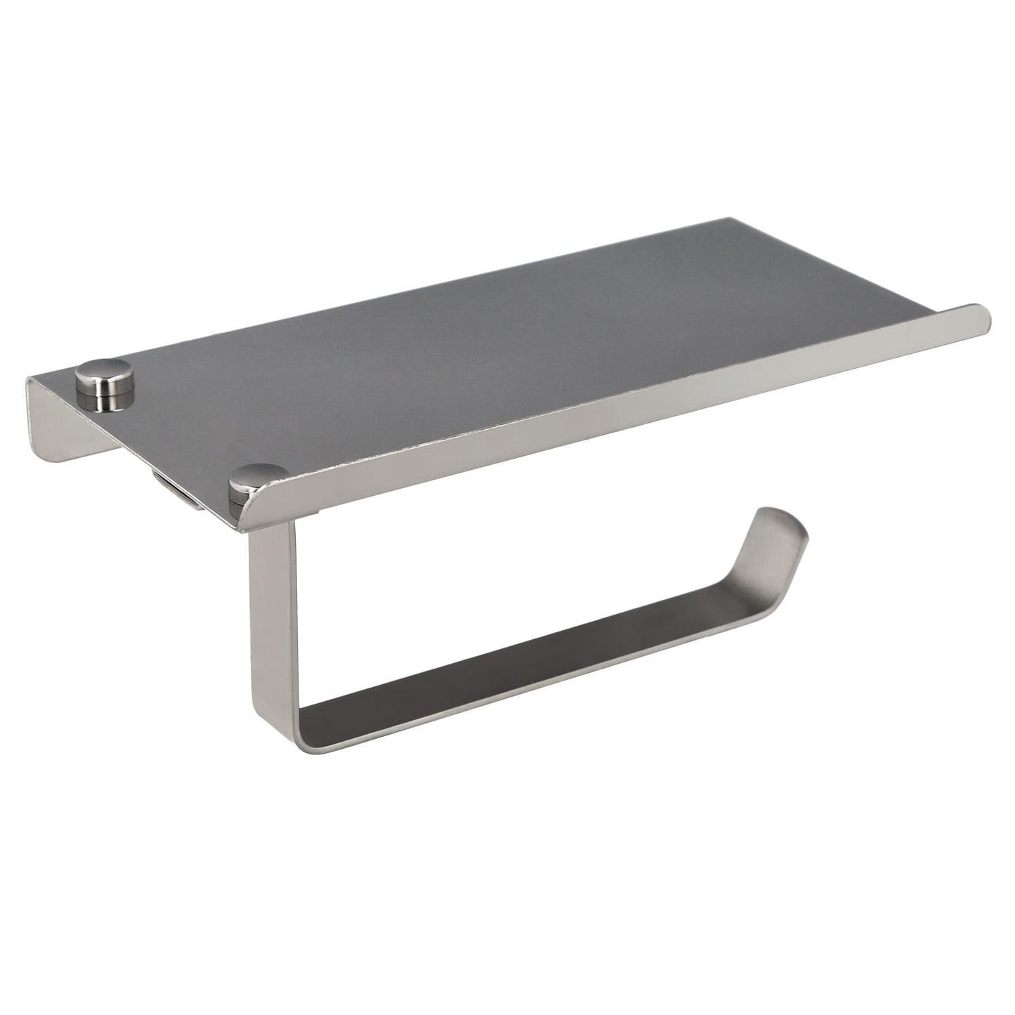 Portarrollos Baño Con Estante Para Moviles Autoadhesivo, Color Inox Con Efecto Espejo, Autoadhesivo Resistente O Con Tornillos_0