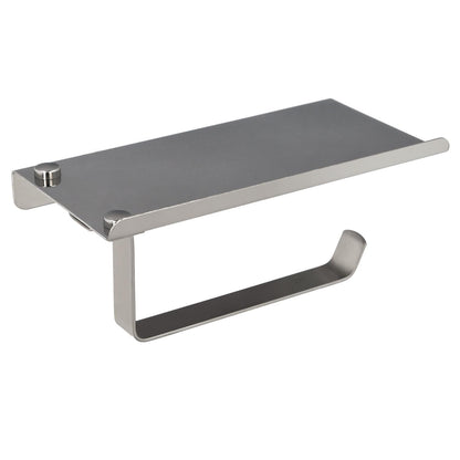 Portarrollos Baño Con Estante Para Moviles Autoadhesivo, Color Inox Con Efecto Espejo, Autoadhesivo Resistente O Con Tornillos_0