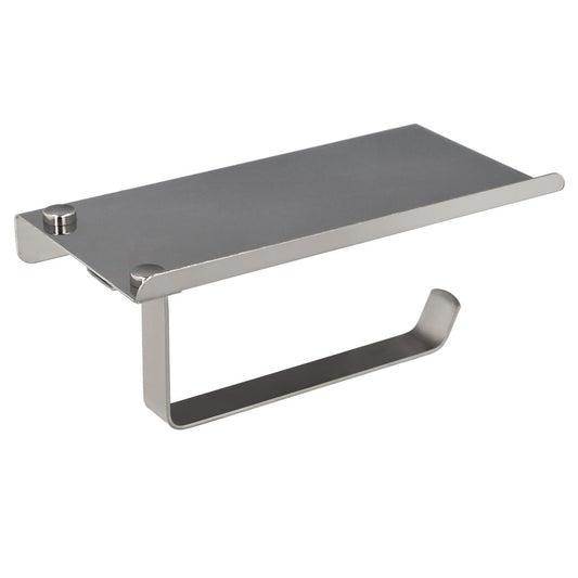 Portarrollos Baño Con Estante Para Moviles Autoadhesivo, Color Inox Con Efecto Espejo, Autoadhesivo Resistente O Con Tornillos_0