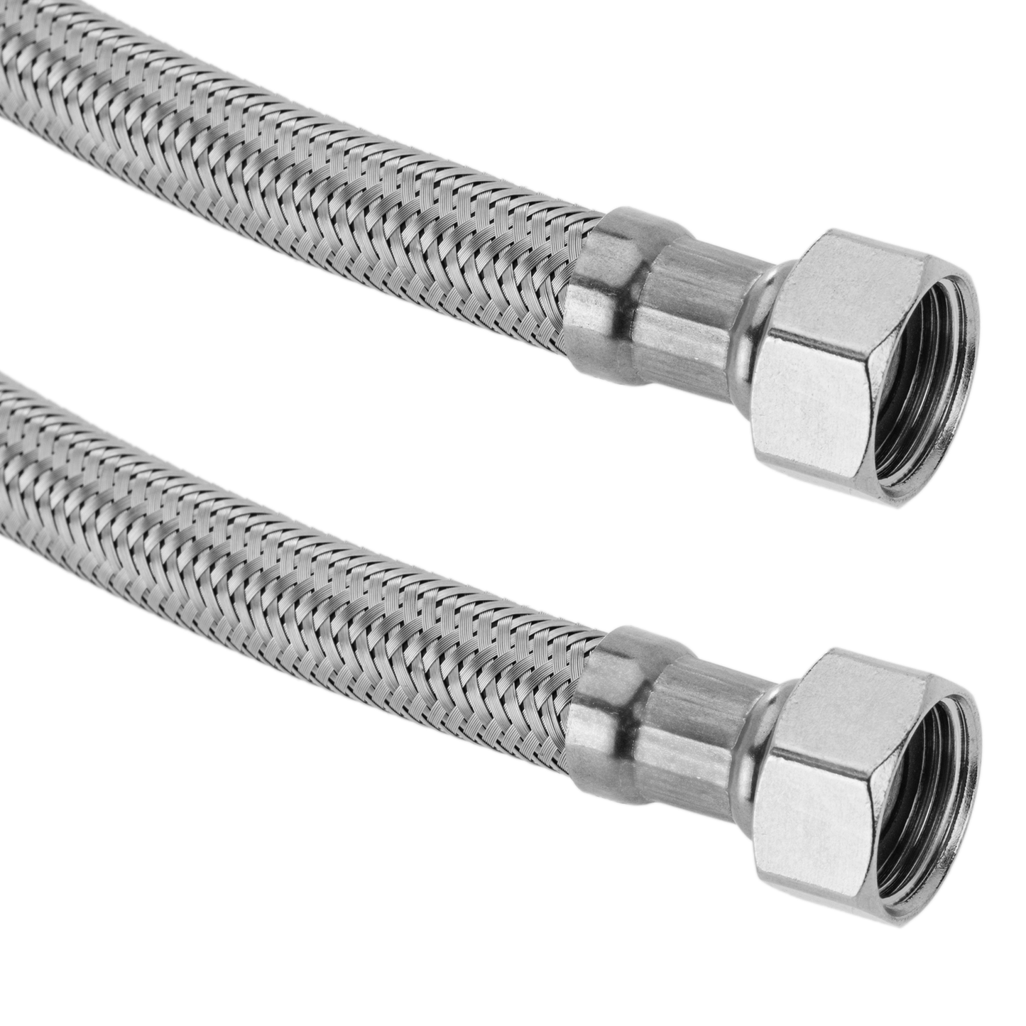 Latiguillo Metálico Flexible De Acero Inoxidable 3/8 Hembra A 3/8 Hembra De 40 Cm_0