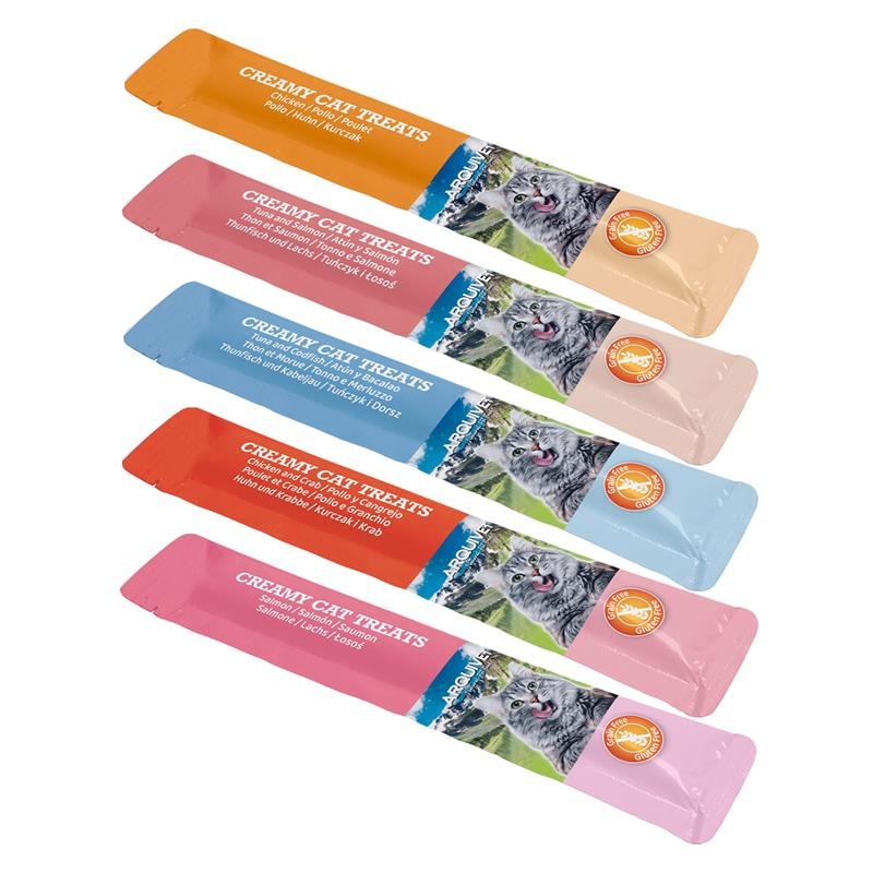 Snacks cremosos para gatos, pacote variado de snacks cremosos Arquivet, 30 unidades