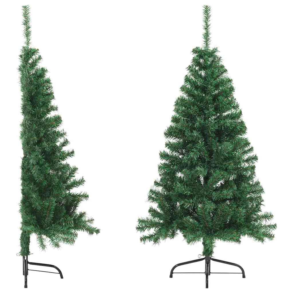 Vidaxl Medio Árbol De Navidad Artificial Con Soporte Pvc Verde 150 Cm_3