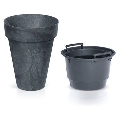 Maceta Cube Slim Beton Effect 12l., Con Depósito, Dimensiones (mm) 276x276x349, Color Antracita_3