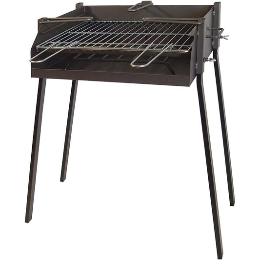 Churrasqueira quadrada com suporte para paella e grelha galvanizada da Imex El Zorro