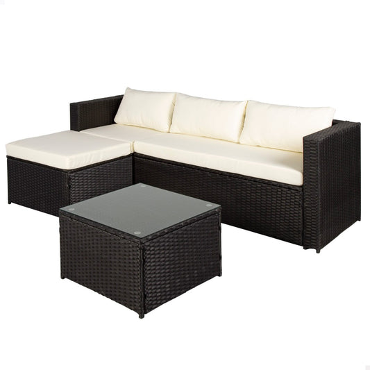 Conjunto Muebles Terraza Y Jardín Ratán C/sofá Chaise Longue Modular Y Mesa Aktive_0