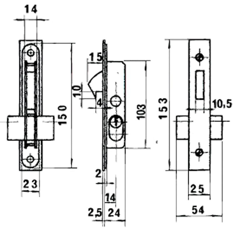 Cerradura Lince 5555 Aluminio   14 Mm.