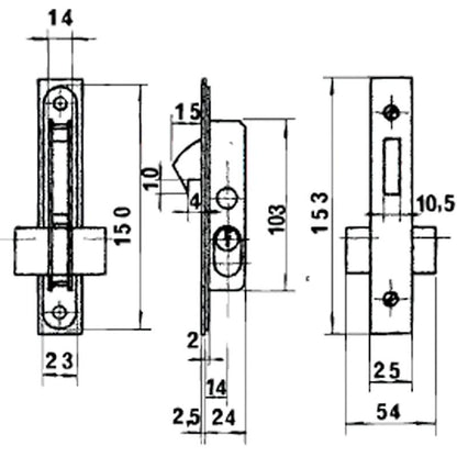 Cerradura Lince 5555 Aluminio   14 Mm.