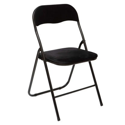 Well Home - Silla Plegable De Terciopelo Negro_0
