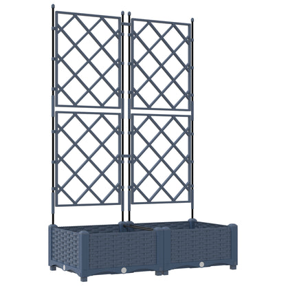 Vidaxl Maceta De Jardín Con Enrejado 2 Pcs Gris 80 X 40 X 125.5 Cm Pp_0