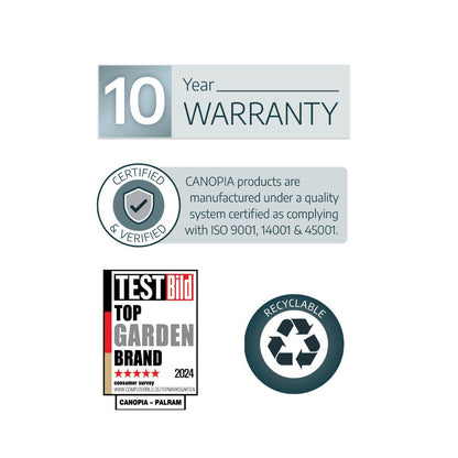 Telheiro de jardim Skylight Deco em cinzento da Palram 121x177 cm