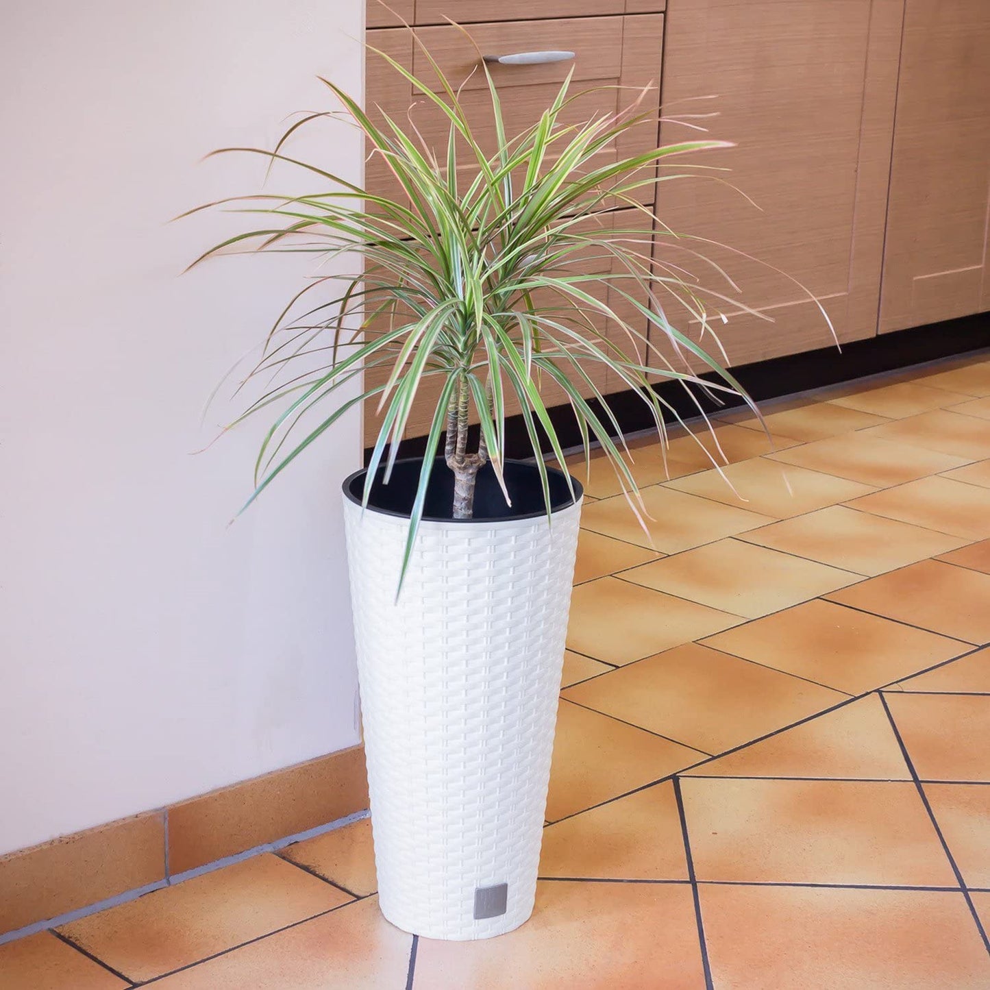 Maceta Rato De 64 Litros Con Inserto 40 X 40 X 76,3 Cm En Color Blanco_3