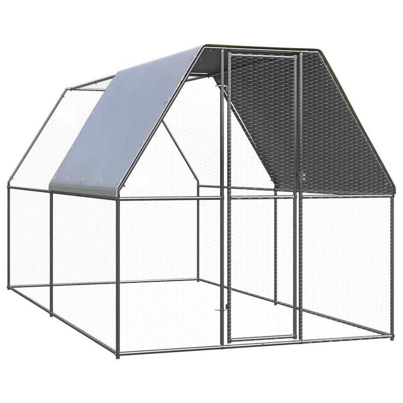 Vidaxl Jaula Gallinero De Acero Galvanizado 2x4x2 M_0